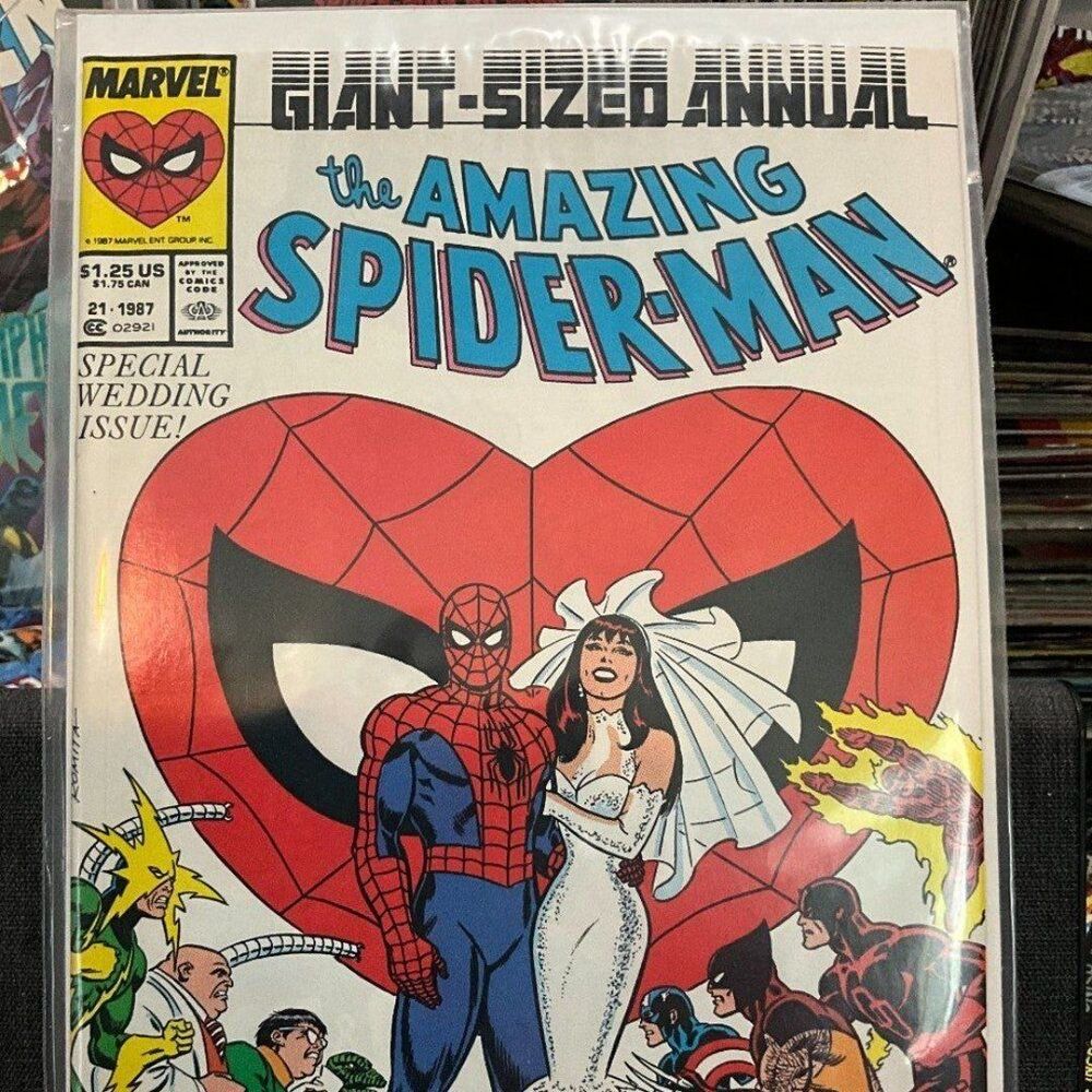 Sealed with a Kiss! Spider-Man Annual #21 (1987) | Newsstand Edition - Wedding
